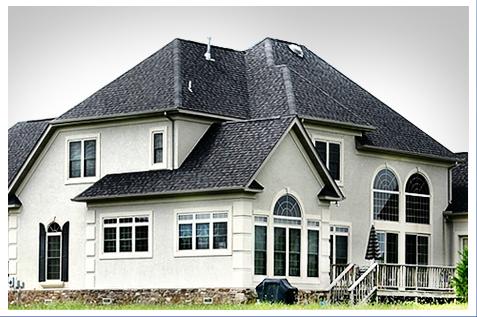 Slate gray asphalt roofing