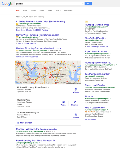 Google 3-Pack Results Desktop Search